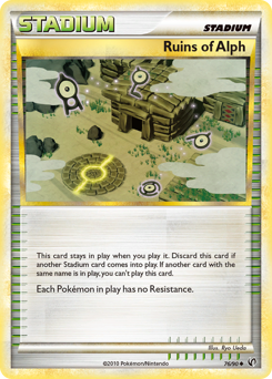 Ruins of Alph, Undaunted #76, Pokémon TCG card