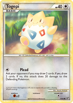 Togepi, Undaunted #70, Pokémon TCG card