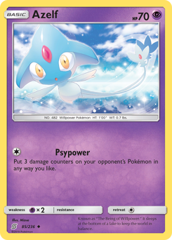 Azelf, Unified Minds #85, Pokémon TCG card
