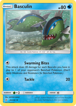 Basculin, Unified Minds #43, Pokémon TCG card