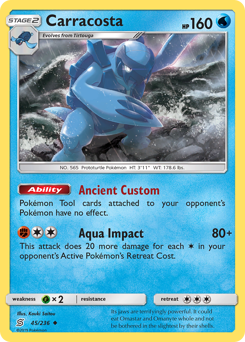 Carracosta, Unified Minds #45, Pokémon TCG card