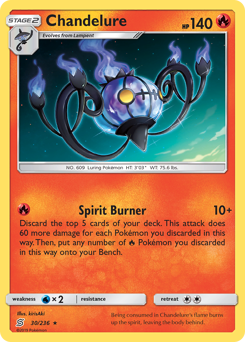 Chandelure, Unified Minds #30, Pokémon TCG card