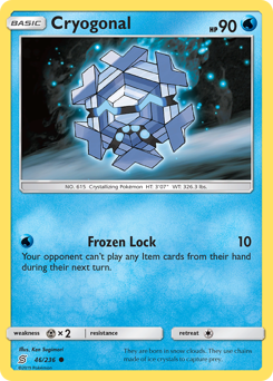 Cryogonal, Unified Minds #46, Pokémon TCG card
