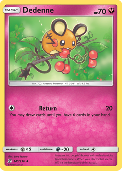 Dedenne, Unified Minds #145, Pokémon TCG card