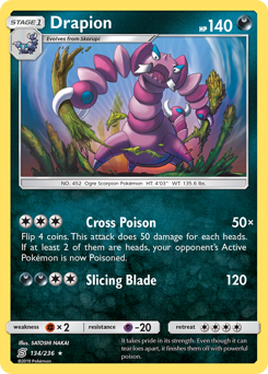 Drapion, Unified Minds #134, Pokémon TCG card