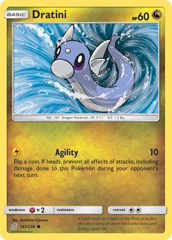 Dratini, Unified Minds #147, Pokémon TCG card