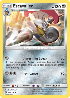 Escavalier, Unified Minds #142, Pokémon TCG card