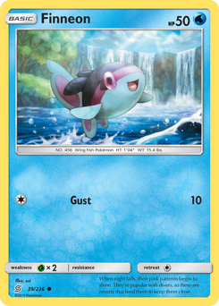 Finneon, Unified Minds #39, Pokémon TCG card