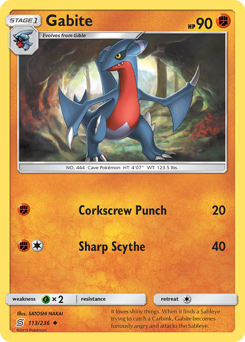 Gabite, Unified Minds #113, Pokémon TCG card