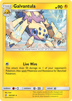 Galvantula, Unified Minds #62, Pokémon TCG card