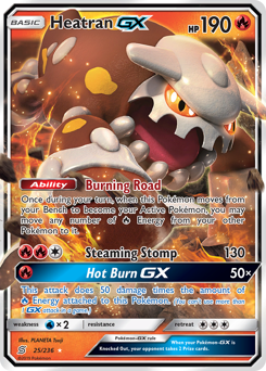 Heatran-GX, Unified Minds #25, Pokémon TCG card