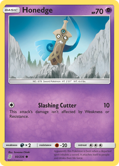 Honedge, Unified Minds #93, Pokémon TCG card