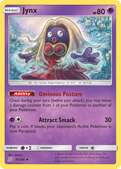 Jynx, Unified Minds #76, Pokémon TCG card
