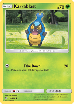 Karrablast, Unified Minds #12, Pokémon TCG card