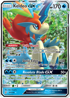 Keldeo-GX, Unified Minds #47, Pokémon TCG card
