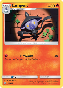 Lampent, Unified Minds #29, Pokémon TCG card