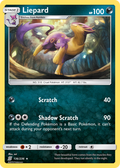 Liepard, Unified Minds #136, Pokémon TCG card