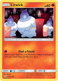 Litwick, Unified Minds #27, Pokémon TCG card