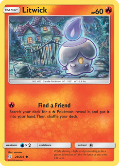Litwick, Unified Minds #28, Pokémon TCG card