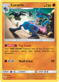 Lucario, Unified Minds #117, Pokémon TCG card
