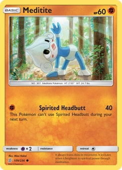 Meditite, Unified Minds #109, Pokémon TCG card