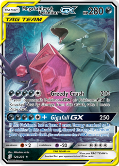 Mega Sableye & Tyranitar-GX, Unified Minds #126, Pokémon TCG card