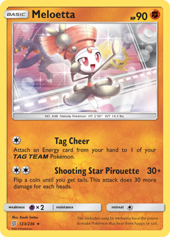 Meloetta, Unified Minds #123, Pokémon TCG card