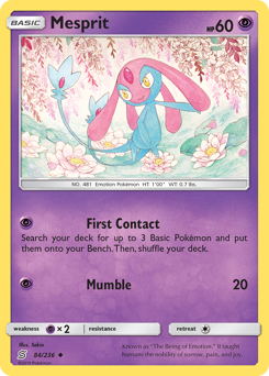 Mesprit, Unified Minds #84, Pokémon TCG card