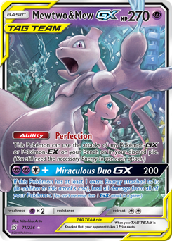 Mewtwo & Mew-GX, Unified Minds #71, Pokémon TCG card