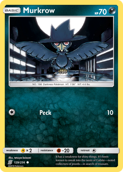 Murkrow, Unified Minds #129, Pokémon TCG card