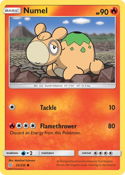 Numel, Unified Minds #23, Pokémon TCG card