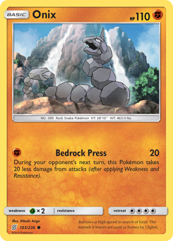 Onix, Unified Minds #103, Pokémon TCG card