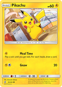 Pikachu, Unified Minds #55, Pokémon TCG card