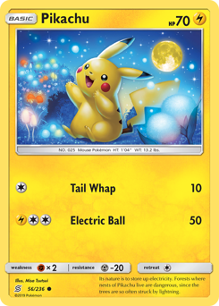 Pikachu, Unified Minds #56, Pokémon TCG card