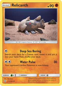 Relicanth, Unified Minds #111, Pokémon TCG card