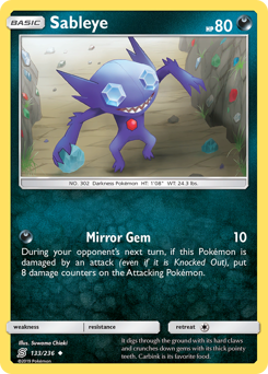 Sableye, Unified Minds #133, Pokémon TCG card