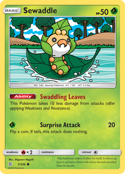 Sewaddle, Unified Minds #7, Pokémon TCG card