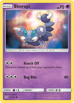 Skorupi, Unified Minds #82, Pokémon TCG card