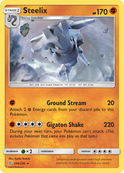 Steelix, Unified Minds #104, Pokémon TCG card