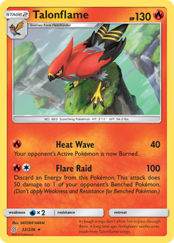 Talonflame, Unified Minds #32, Pokémon TCG card