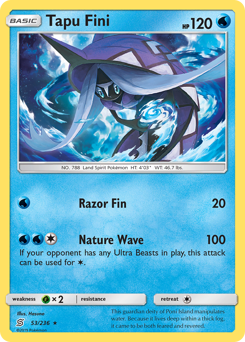 Tapu Fini, Unified Minds #53, Pokémon TCG card
