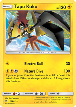 Tapu Koko, Unified Minds #69, Pokémon TCG card