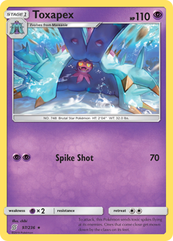 Toxapex, Unified Minds #97, Pokémon TCG card