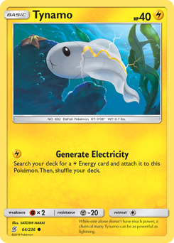 Tynamo, Unified Minds #64, Pokémon TCG card