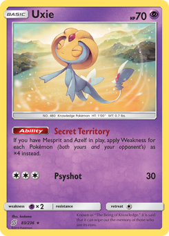 Uxie, Unified Minds #83, Pokémon TCG card