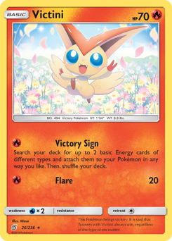 Victini, Unified Minds #26, Pokémon TCG card