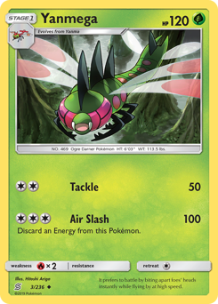 Yanmega, Unified Minds #3, Pokémon TCG card