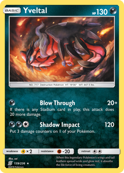 Yveltal, Unified Minds #139, Pokémon TCG card