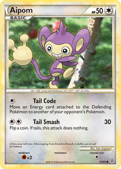 Aipom, Unleashed #43, Pokémon TCG card