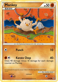 Mankey, Unleashed #53, Pokémon TCG card